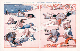 René Préjelan 1928 Bathing Beauty, Swimmer, Swimwear, Beach