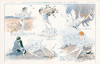 René Préjelan 1915 "Un beau dimanche, il y a un an..." Beguinette Swing, Lovers In the countryside