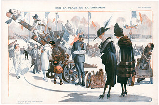 René Prejelan 1918 Sur la Place de la Concorde Artillery Antiaircraft Gun Military