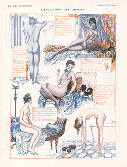 Georges Pavis 1919 ''L'évolution des graces'' Nude