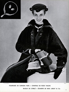 Canada Furs 1953 Fourrure, Bijoux de Sterlé, Rose Valois
