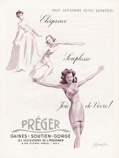 Préger (Lingerie) 1948 Girdles, Seigle