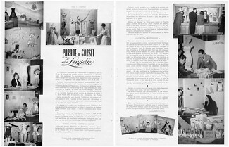 Parade du Corset et de la Lingerie, 1948 - Stands, Corsets, Magasins du Printemps, Text by Louise Montcassin