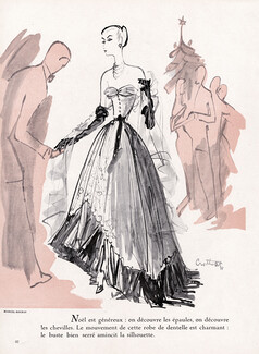 Marcel Rochas 1948 Strapless Dress, Lace, Irwin Crosthwait