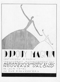 Dupouy-Magnin 1930 Label, Inauguration, Art Deco
