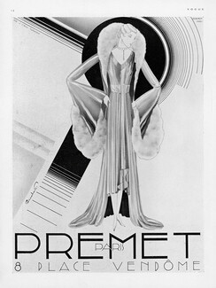 Premet (Couture) 1929 Art Deco