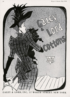 Galey & Lord Cottons (Fabric) 1948 Art Nouveau style
