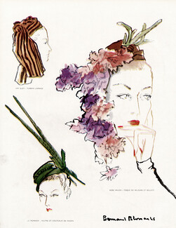 Bernard Blossac 1946 Suzy, Rose Valois, Le Monnier, Millinery