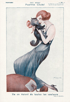 Miarko 1922 "Pauvres chats" Foll' Modes, Fashion Cats
