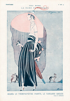 Charles Gesmar 1922 "The Hygienic Dress" Foll' Modes, Roaring Twenties, Topless, Fancy Dress Hat