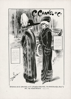C. Chanel & Cie (Pauline Chanel, Damour) 1910 Fur coats, Lucy