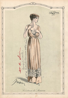 Jeanne Lanvin 1910 Une robe du soir, Etienne Drian