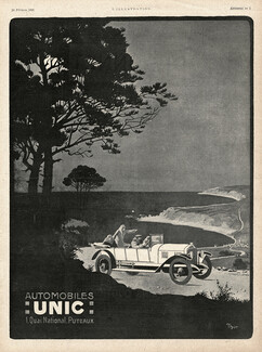 Unic (Cars) 1920 Seashore, Signed Thor