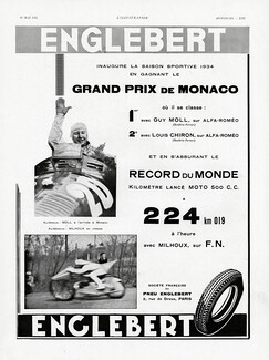Englebert 1934 Guy Moll, Alfa-Romeo, Chiron Motorcycle Racer