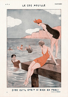 René Giffey 1925 "Le coq mouillé" Bathing Beauties