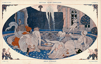 Gerda Wegener 1917 Petites joies féminines "Jeux d'eaux" Water Games, Feminine Enjoyments, Sexy Girls, Swan