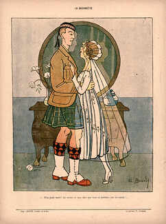 Elisabeth Branly 1918 Scottish, Kilt, Wedding dress