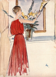 Two-piece Evening Dress by Sportwhirl 1956 Eric, Fashion Illustration