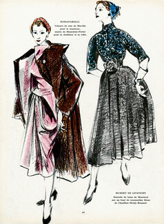 Schiaparelli, Givenchy 1952 Dessins de Bolin