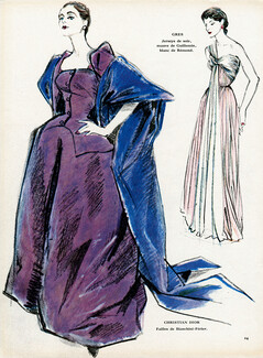 Christian Dior, Grès 1952 Dessins de Bolin
