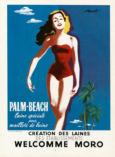 Palm-Beach, Welcomme Moro 1949 Wool for Swimwear, Brénot