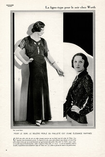 Worth 1931 Evening Gown, Boléro perlé, Photo Lecram-Vigneau