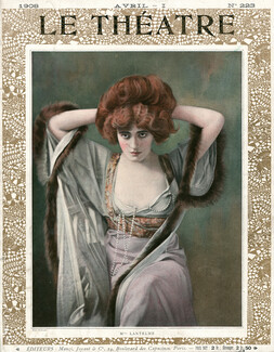 Le Théâtre Cover 1908 Mlle Lantelme, Photo Reutlinger