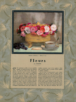 Fleurs, 1928 - Flowers Guirand de Scevola, Albert Laurens, Edgar Maxence, Arlette Davids, Jules Grün, Texte par Colette, 6 pages