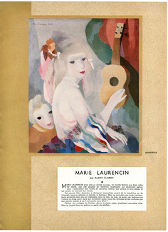 Marie Laurencin, 1939 - Artist's Career, Text by Albert Flament, 4 pages