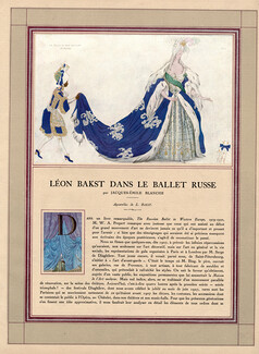 Léon Bakst dans le Ballet Russe, 1927 - Russian Ballet, Diaghilev, Texte par Jacques-Émile Blanche, 8 pages