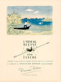 L'Oiseau Blessé d'une Flèche, 1949 - Jean Hugo, Texte par Princesse Bibesco, 4 pages