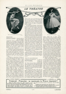 Le Théâtre, 1912 - Cléo de Mérode (La Danseuse de Pompeï) & Melle Johnson (La Roussalka) Photo Bert, Texte par Henri L. de Péréra