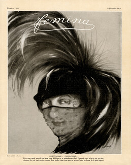Francisco Javier Gosé 1913 "Orientalisme... Parisianisme" Veil, Feathers Hat, Femina