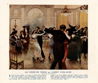 Albert Guillaume 1913 "Au Cours de Tango" Tango Argentin, Dancers