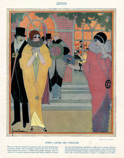 Georges Lepape 1913 Après l'heure des Tziganes, Elegant, Art Deco