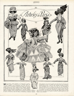 Dolls Dressed by Jeanne Lanvin, Paquin, Paul Poiret, Beer, Martial et Armand 1913