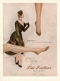 Miller-Smith (Hosiery) 1950 Fine Feathers, Stockings, Harriette Harra