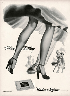 Hudson Nylons (Hosiery) 1948 Seam Stockings