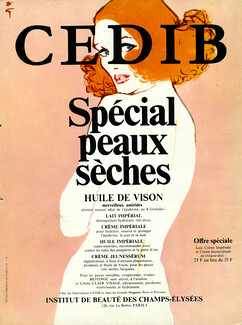 Cedib (Cosmetics) 1969 Beauty Salon, René Gruau