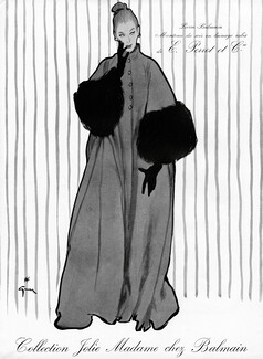 Pierre Balmain 1952 Jolie Madame Coat, Perrot, René Gruau