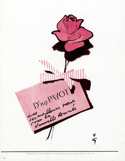 Payot (Cosmetics) 1955 Rose, René Gruau