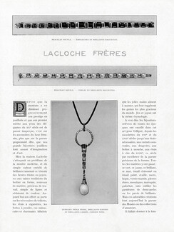 Lacloche Frères, 1923 - Bracelets, Pendant perle noire, Necessary Enamel, Cigarette Case, 2 pages