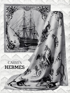 Hermès (Carrés) 1959 "L'Océan" Scarf Dogs