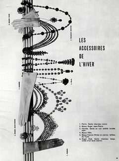 Gloves and Jewels 1961 Perrin, Roger Jean-Pierre, Hermès, Bijoux Félix, Francis Winter