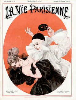 Hérouard 1922 Quand le loup est pris... Carnival Pierrot, La Vie Parisienne Cover