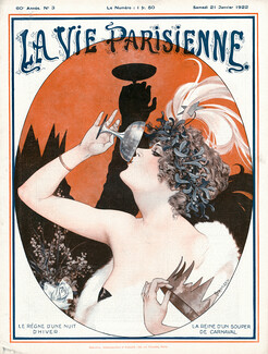 Hérouard 1922 La Reine d'un Souper de Carnaval, Cocktail, La Vie Parisienne Cover