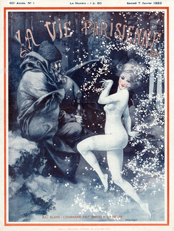 Hérouard 1922 Bal Blanc, La Neige, Snow (rare cover)