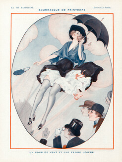 Léo Fontan 1922 Bourrasque de Printemps, Wind Dress Up, Stockings