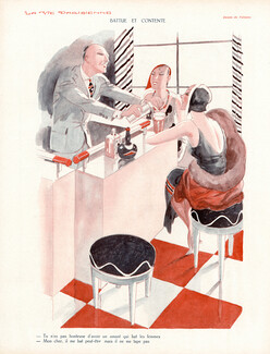 Fabiano 1930 "Battue et Contente", Barman, Cocktail