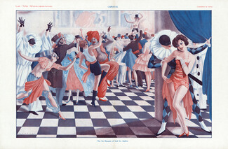 Fabius Lorenzi 1930 Carnaval, Harlequin, Roaring Twenties, Masquerade Ball
